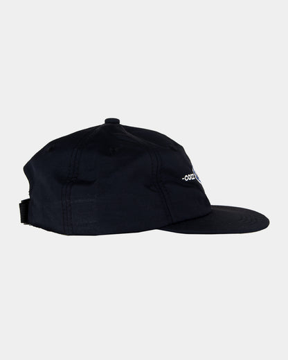 COZZY 6-PANEL BLACK CAP